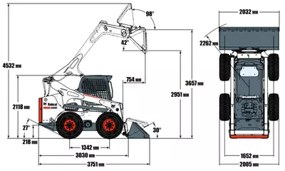 Габаритные размеры Bobcat S850