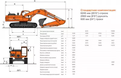 Габаритные размеры Doosan DX300LC