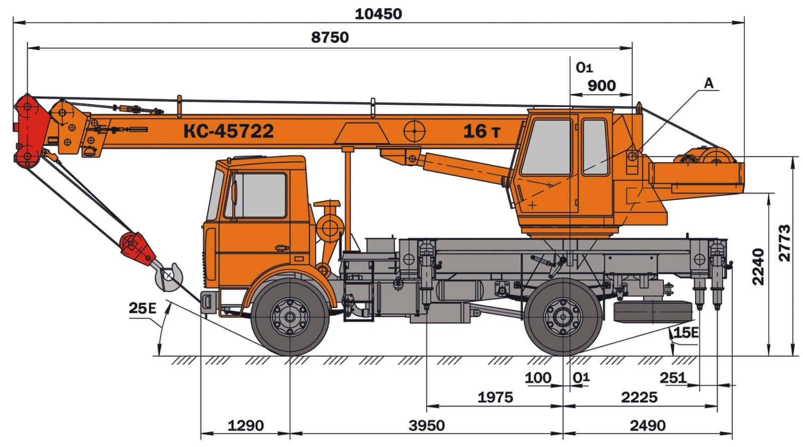 Длина крана. Кран кс3577 МАЗ габариты. Автомобильный кран КС-3577-3. Автокран МАЗ 16 Т габариты. Габариты крана КС 3577.